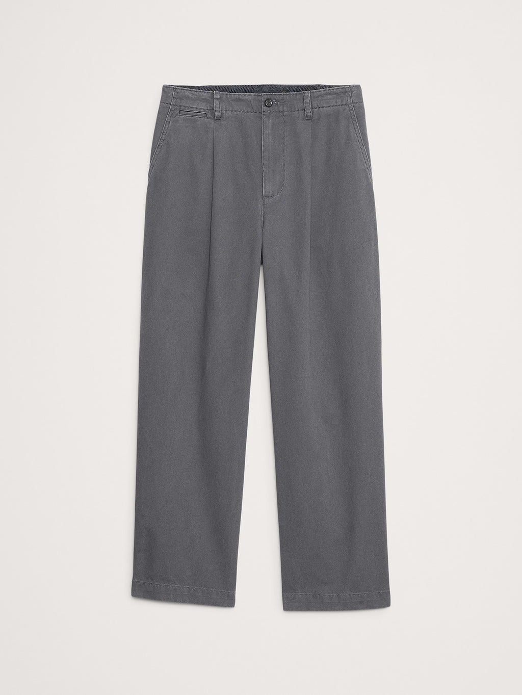 Loose Pleated Chino - Blue Charcoal