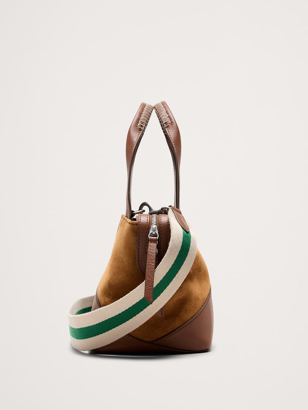 Mini Zip Tote - Saddle Brown Suede