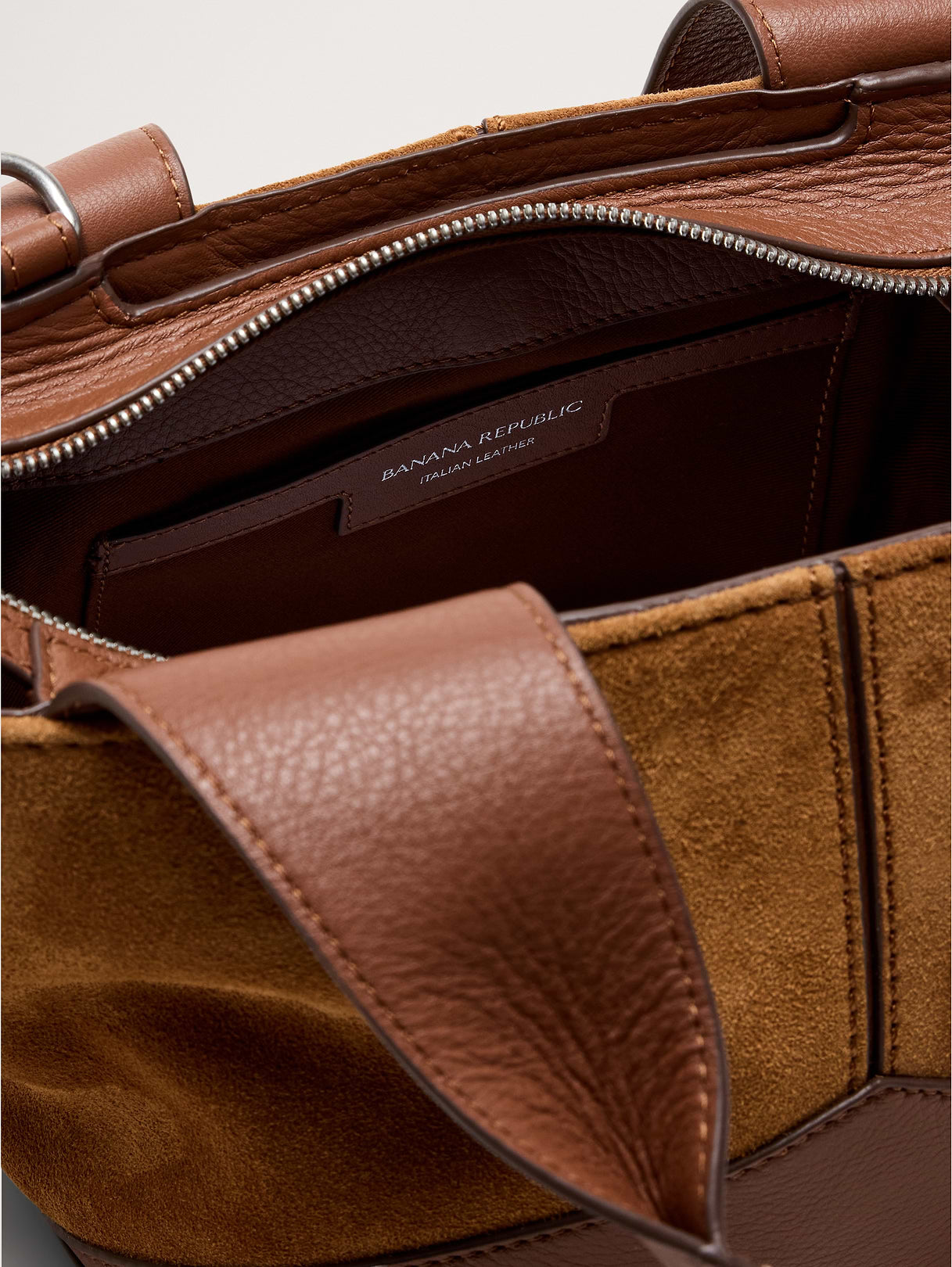 Mini Zip Tote - Saddle Brown Suede