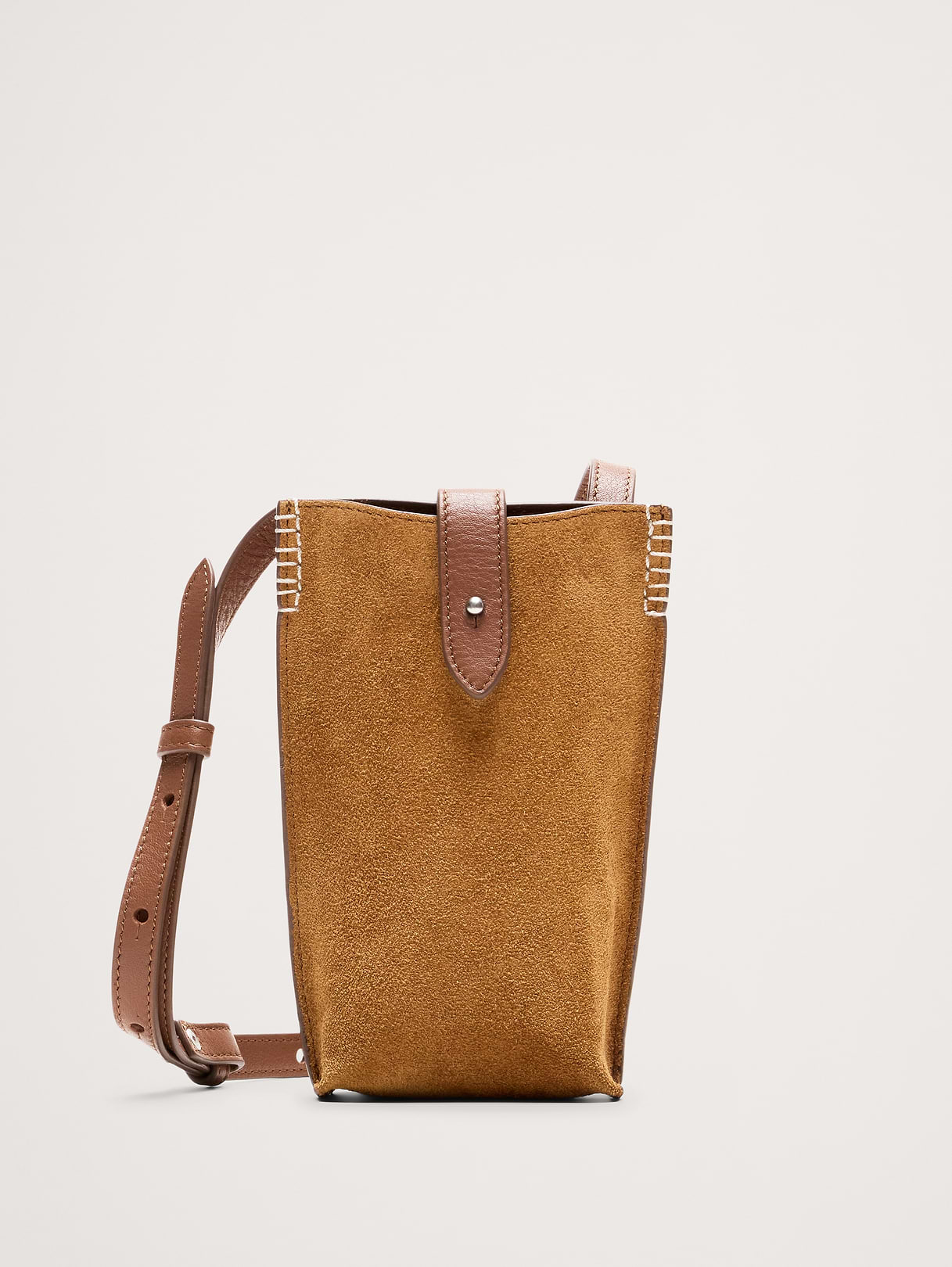 Crossbody Pouch - Saddle Brown Suede