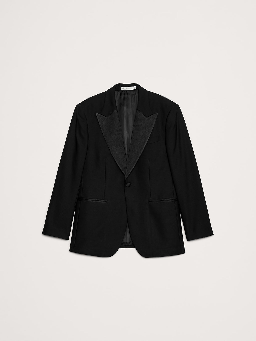 Slim Italian Barathea Tuxedo Jacket - Black