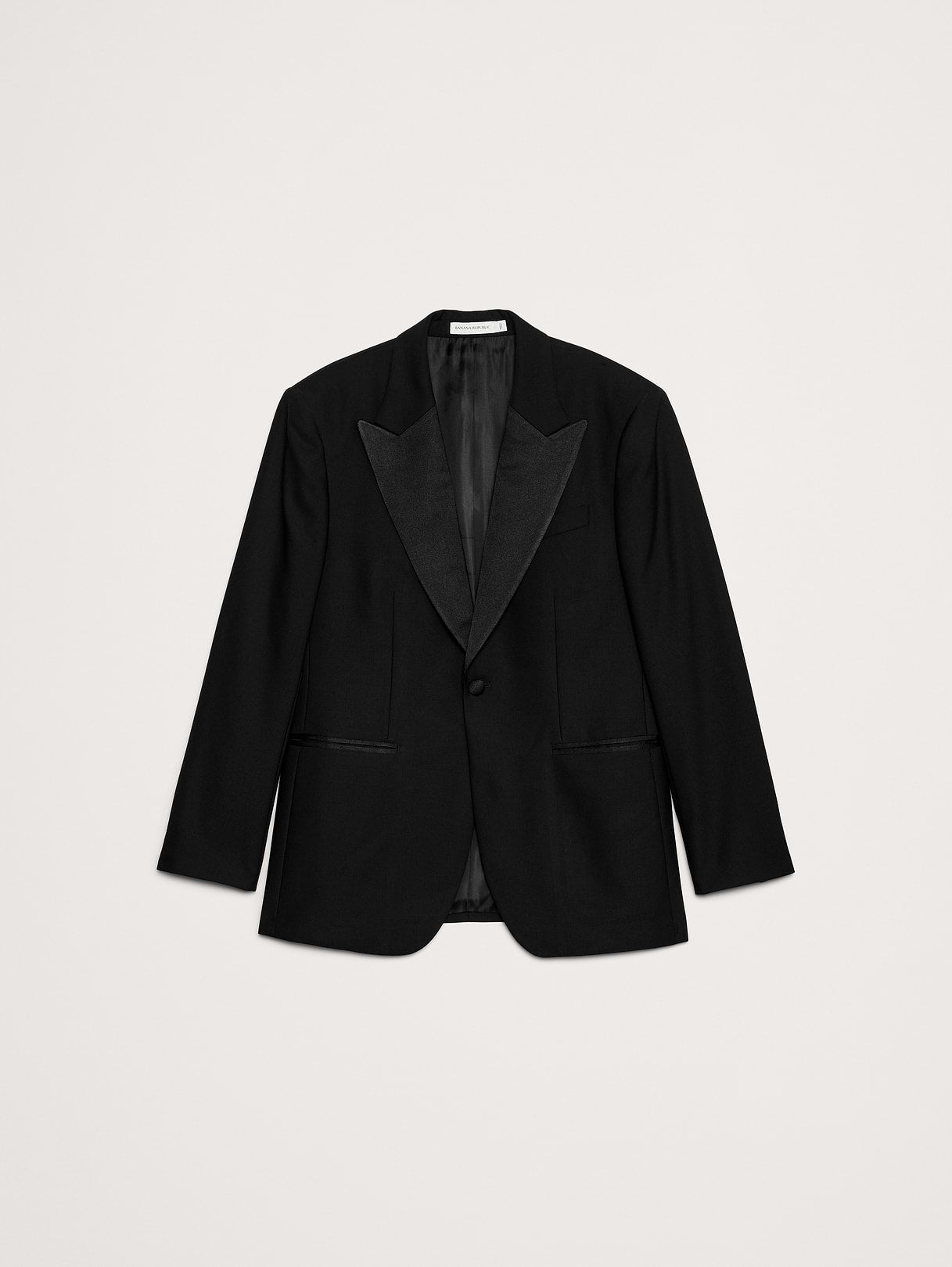 Slim Italian Barathea Tuxedo Jacket - Black