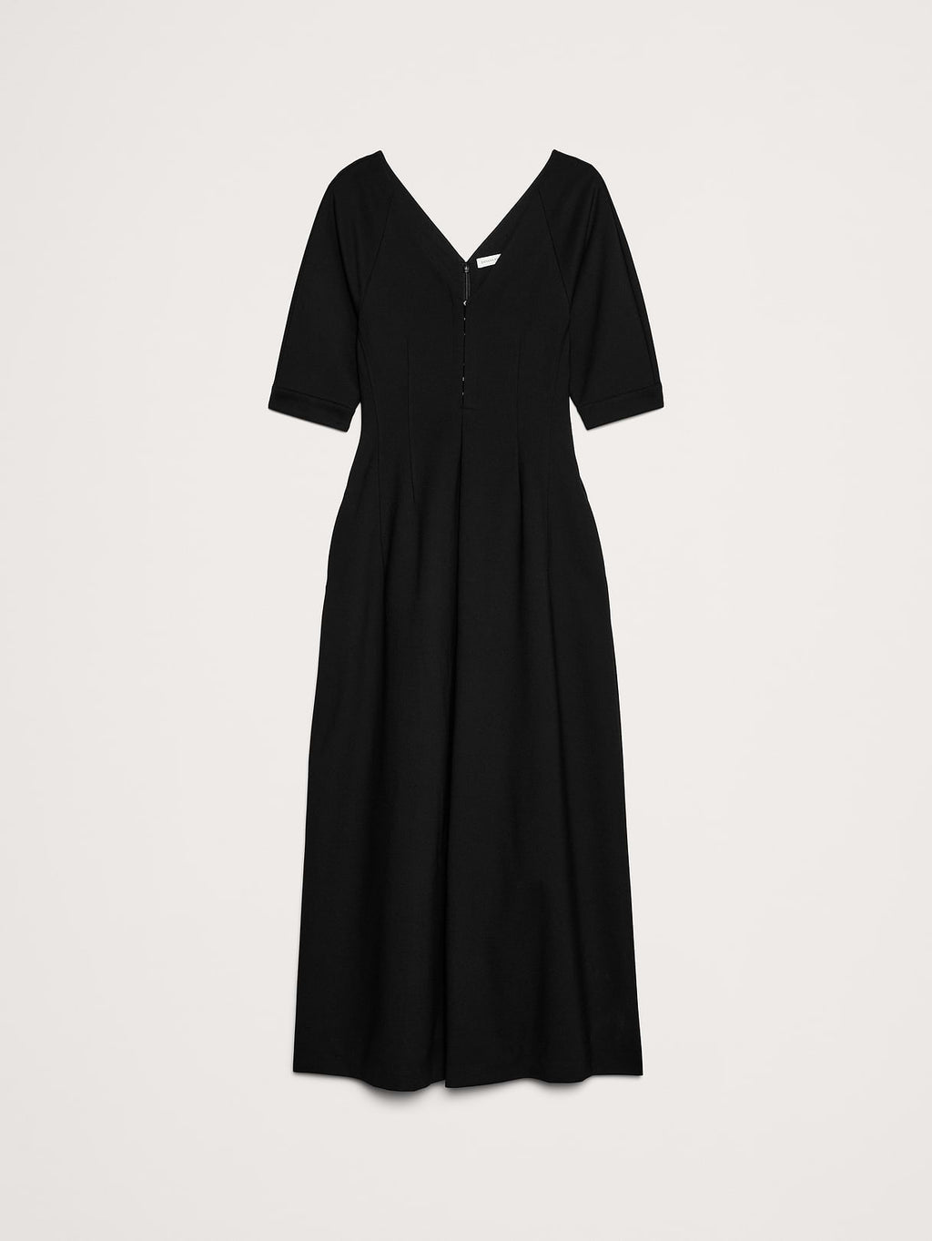 Ponte Puff-Sleeve Maxi Dress - Black