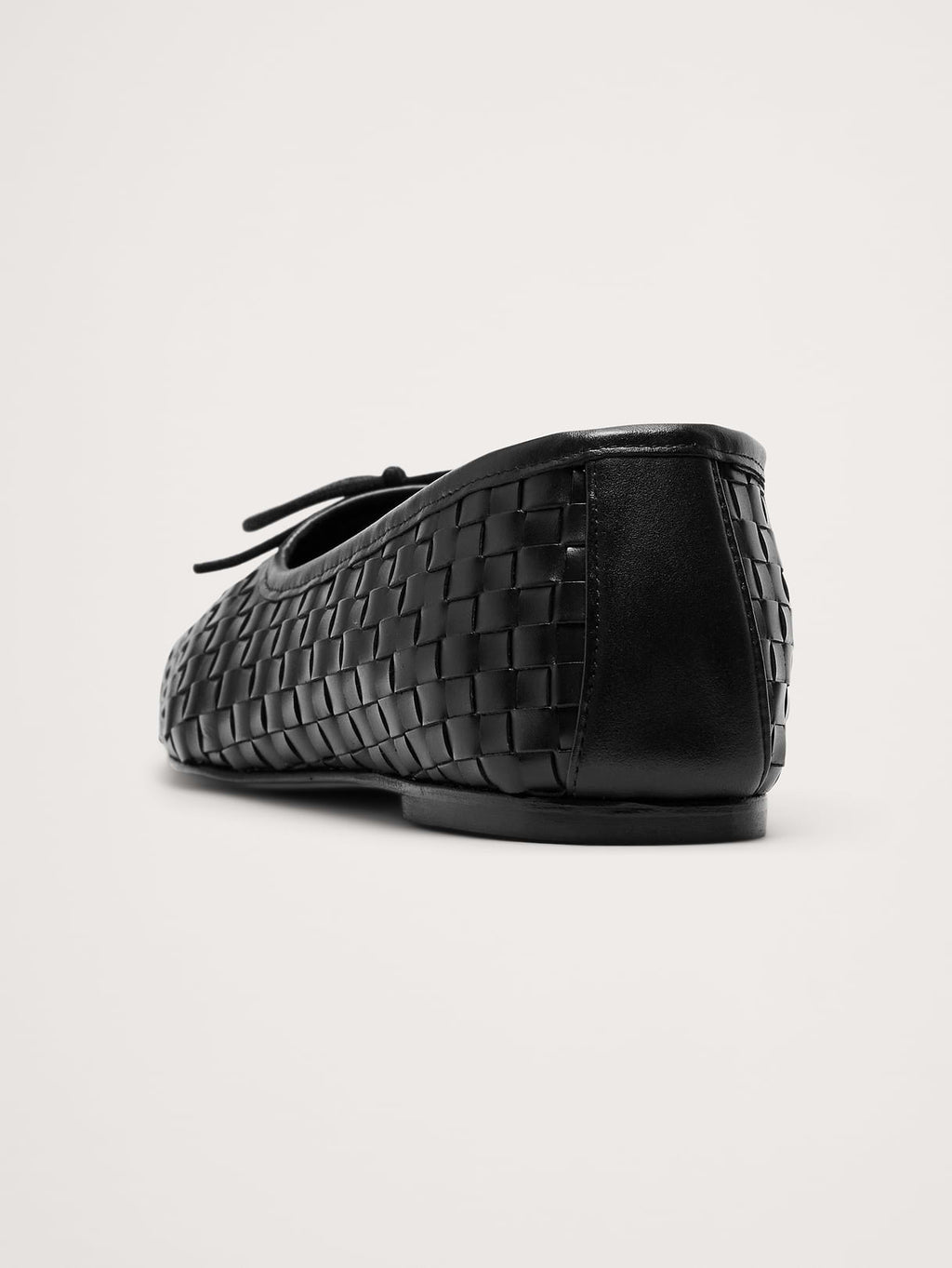 Jada Square-Toe Flat by Freda Salvador - Black Woven Leather