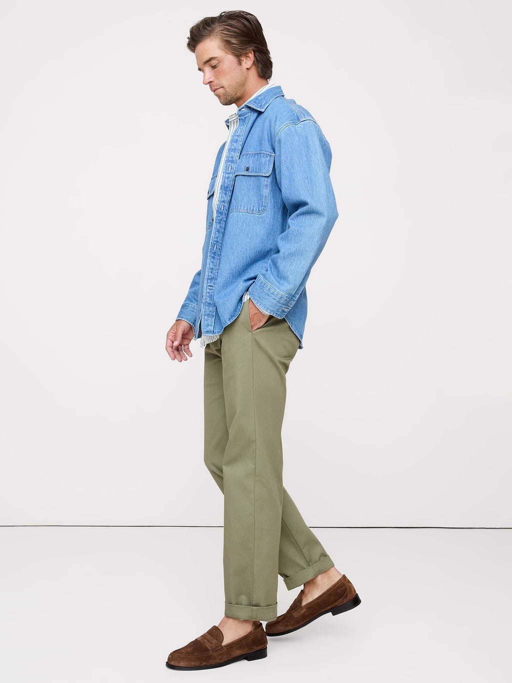 Straight Italian-Stretch Chino - Light Olive Green