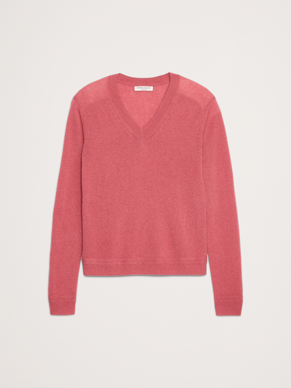 Lightweight Cashmere V-Neck Sweater - Pink Snapdragon