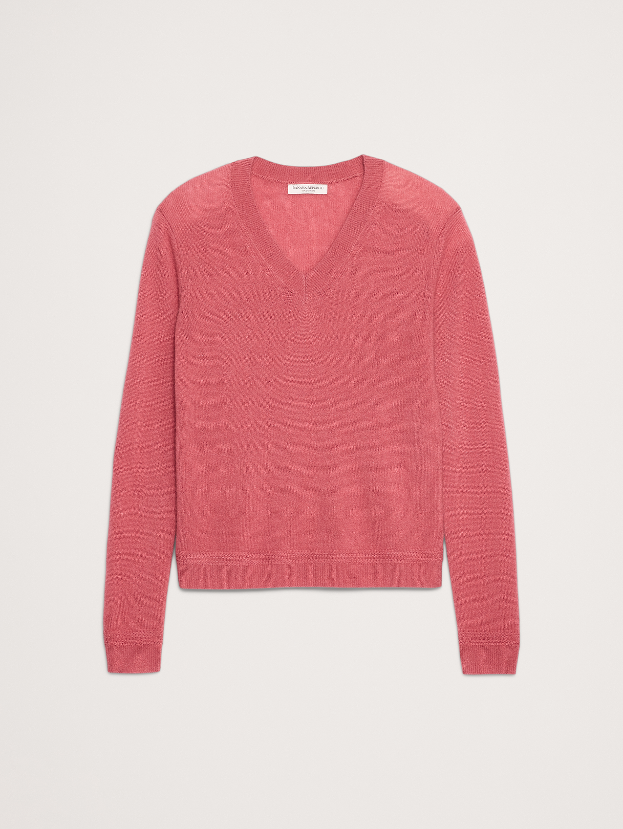 Lightweight Cashmere V-Neck Sweater - Pink Snapdragon