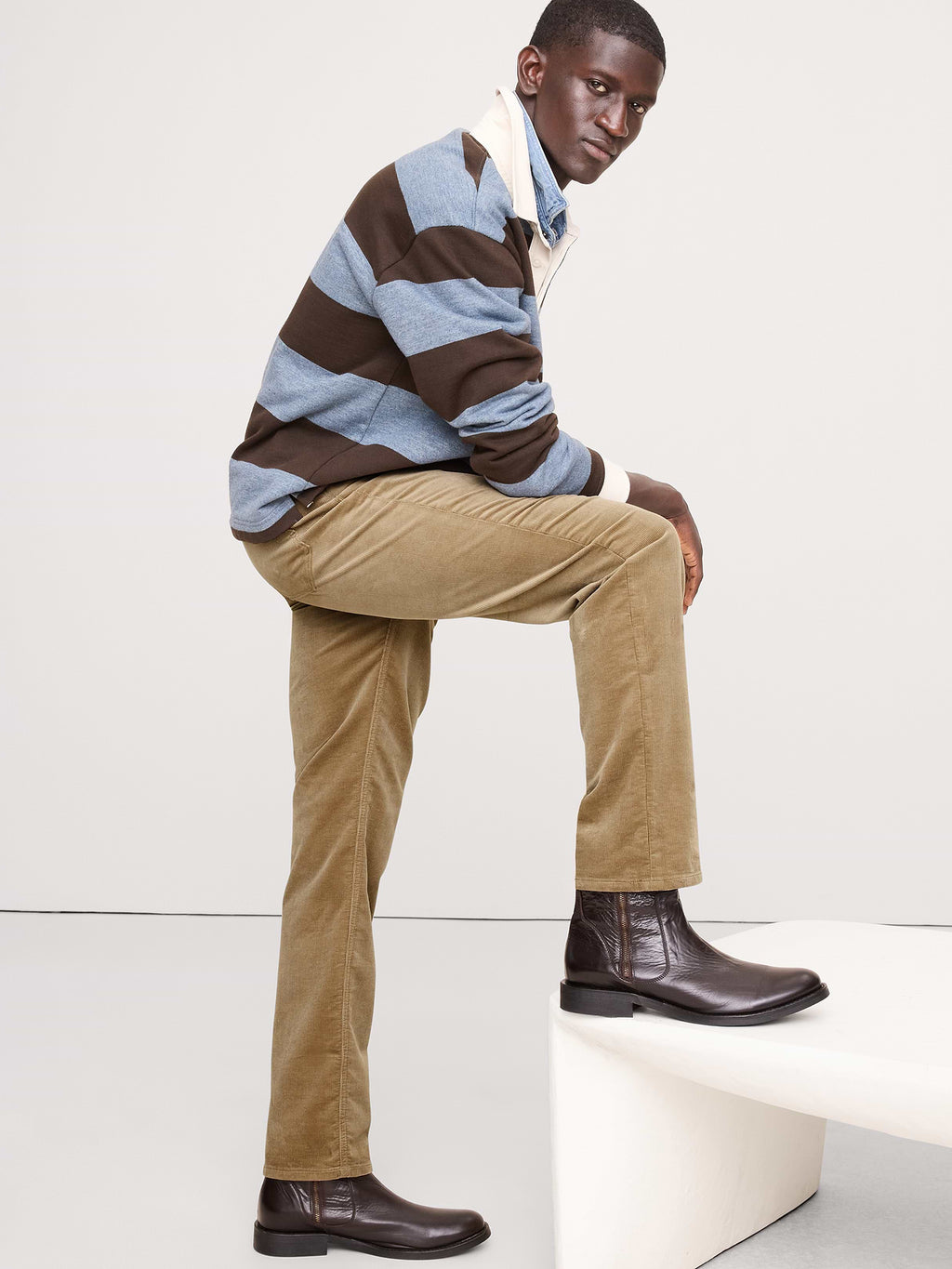 Straight Stretch-Corduroy Traveler Pant - Sand Beige