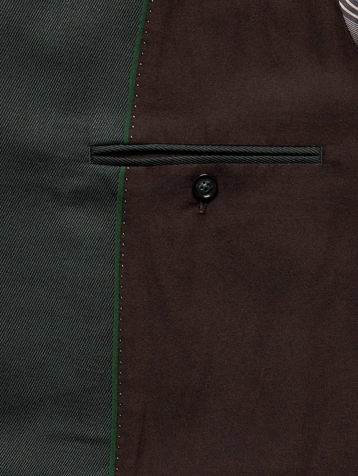 Relaxed Green Twill Suit Jacket - Dark Green