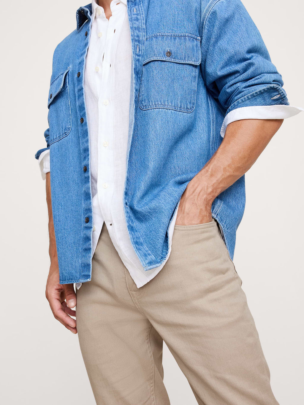 Slim Linen-Cotton Traveler Pant - Khaki Beige
