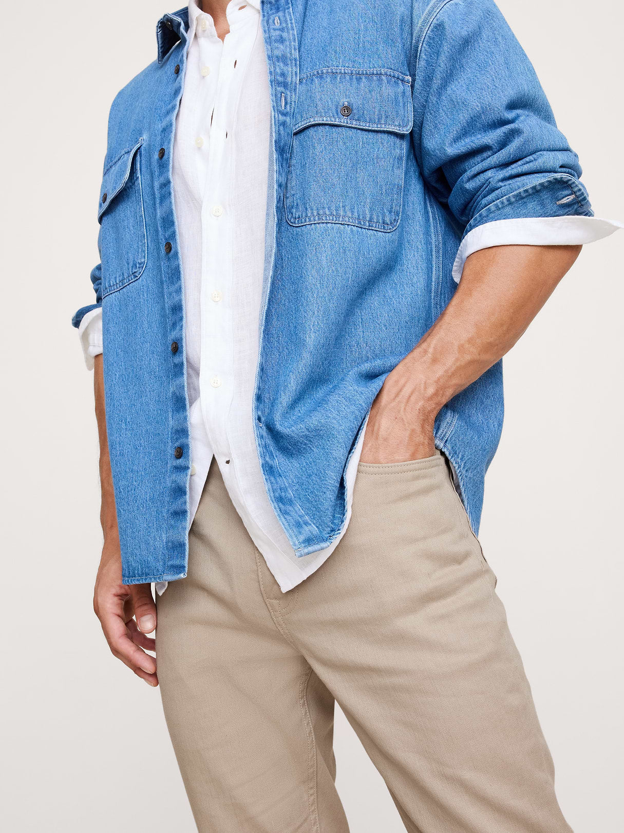 Slim Linen-Cotton Traveler Pant - Khaki Beige