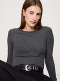 Ribbed Crew-Neck T-Shirt - Dark Charcoal Gray