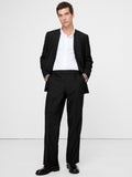 Straight Italian Barathea Tuxedo Pant - Black