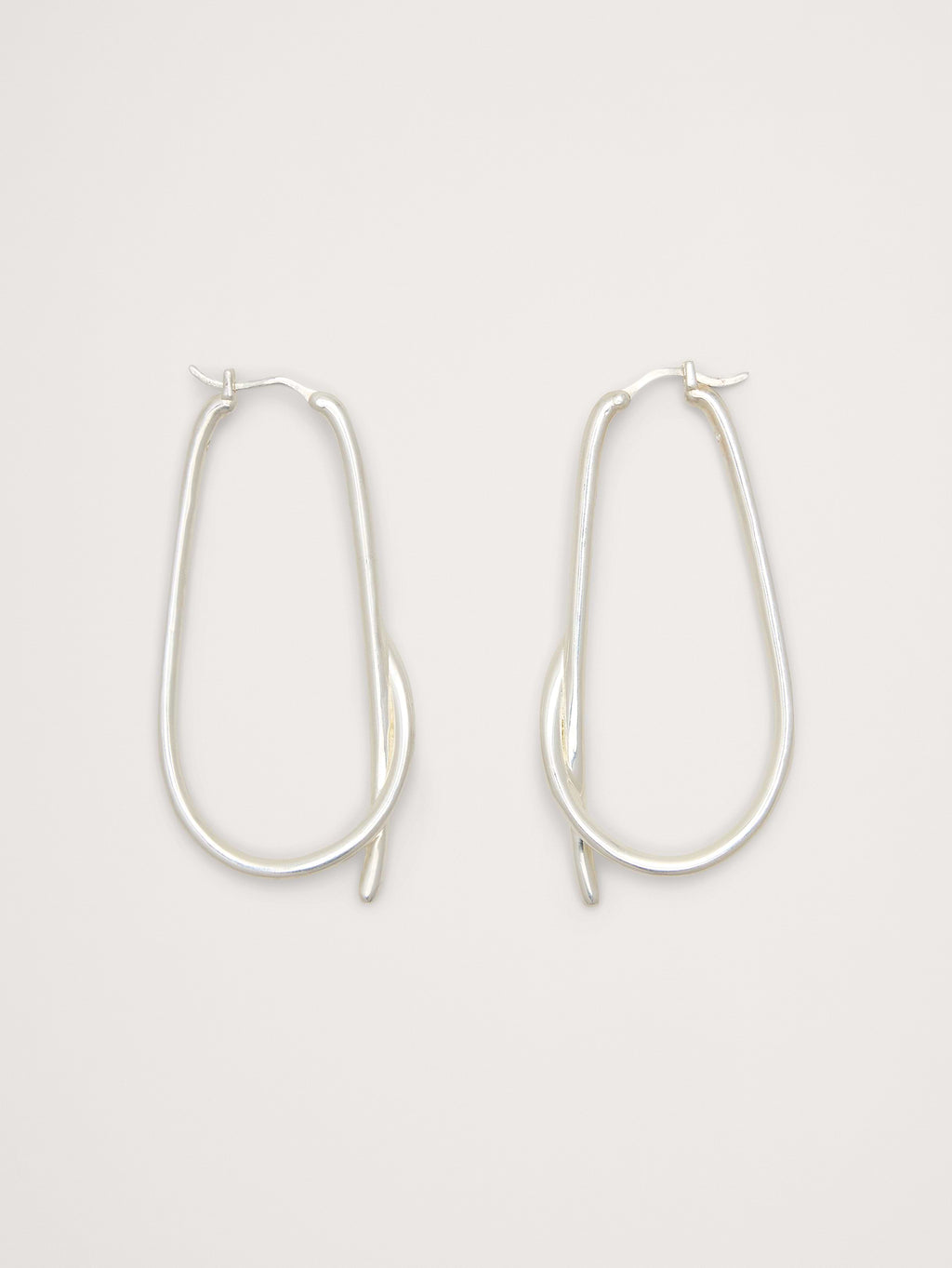 Large Knotted Hoop Earrings - Silver