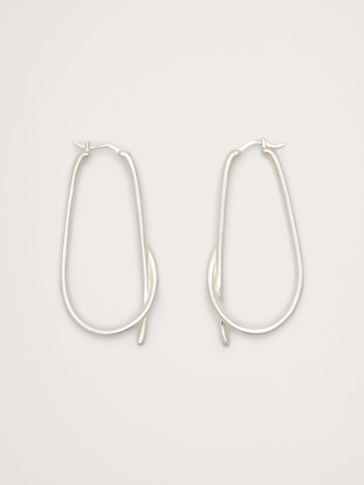 Large Knotted Hoop Earrings - Silver