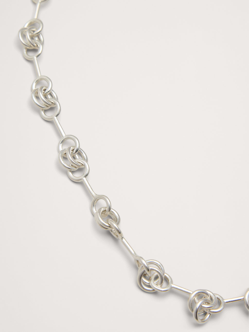 Double Ring Chain Necklace - Silver