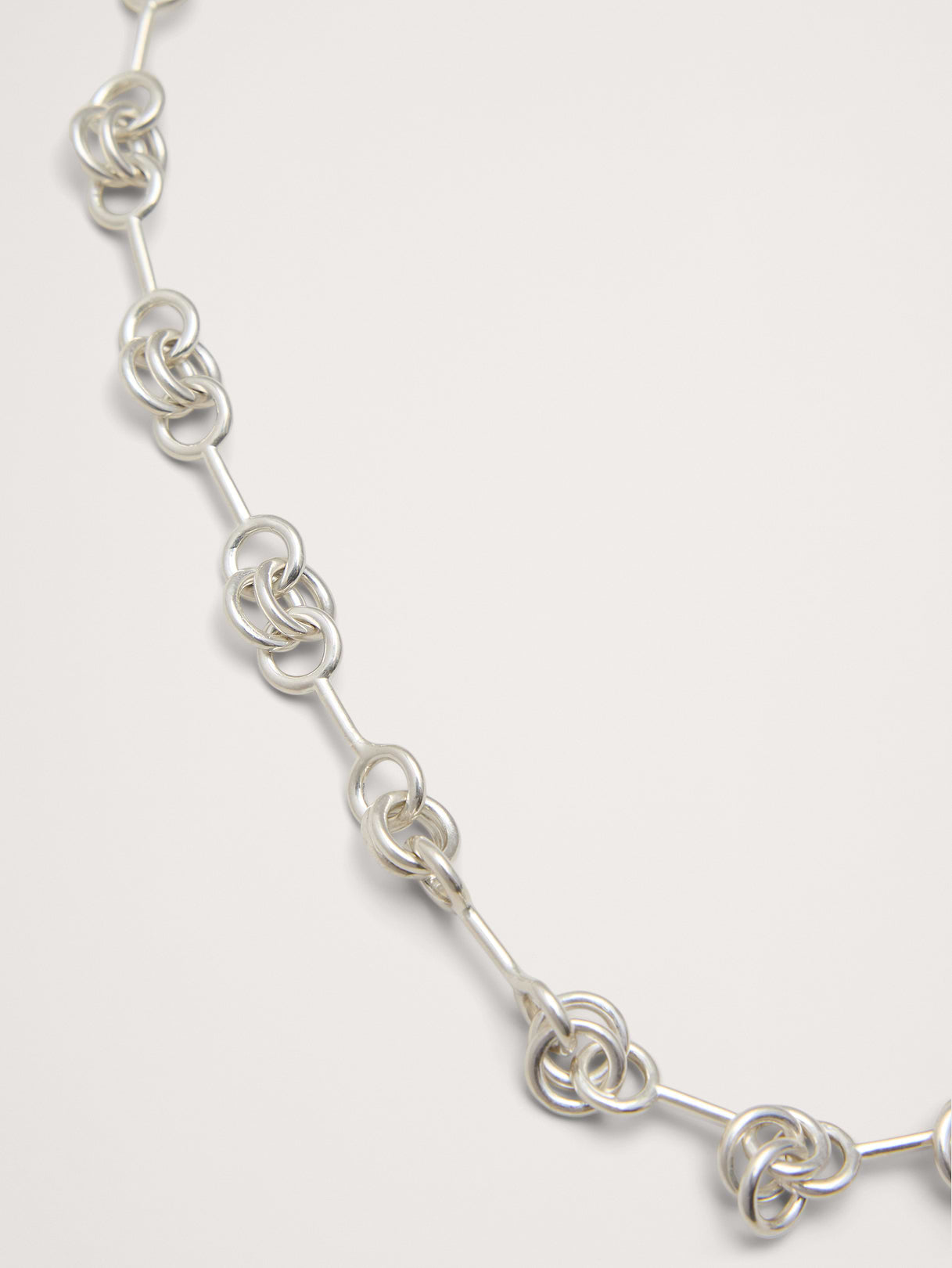 Double Ring Chain Necklace - Silver