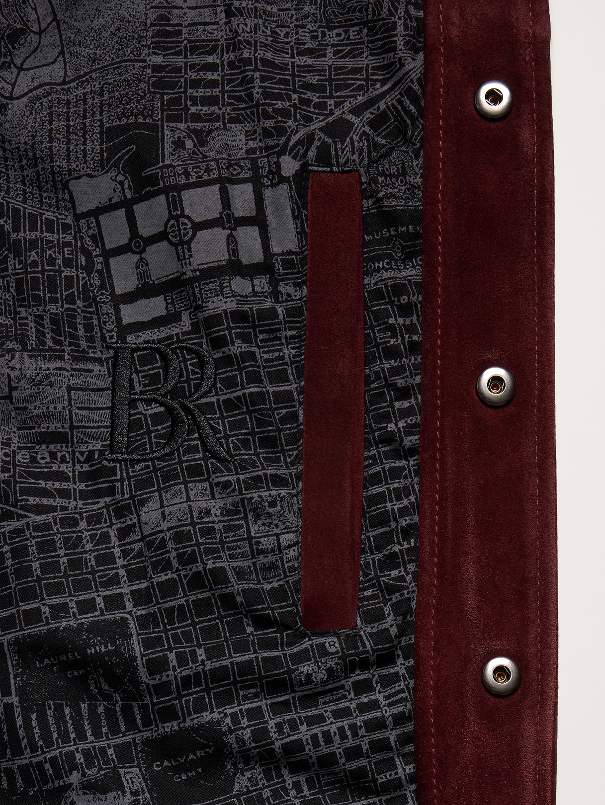 Oiled Suede Trucker Jacket - Classic Burgundy Red