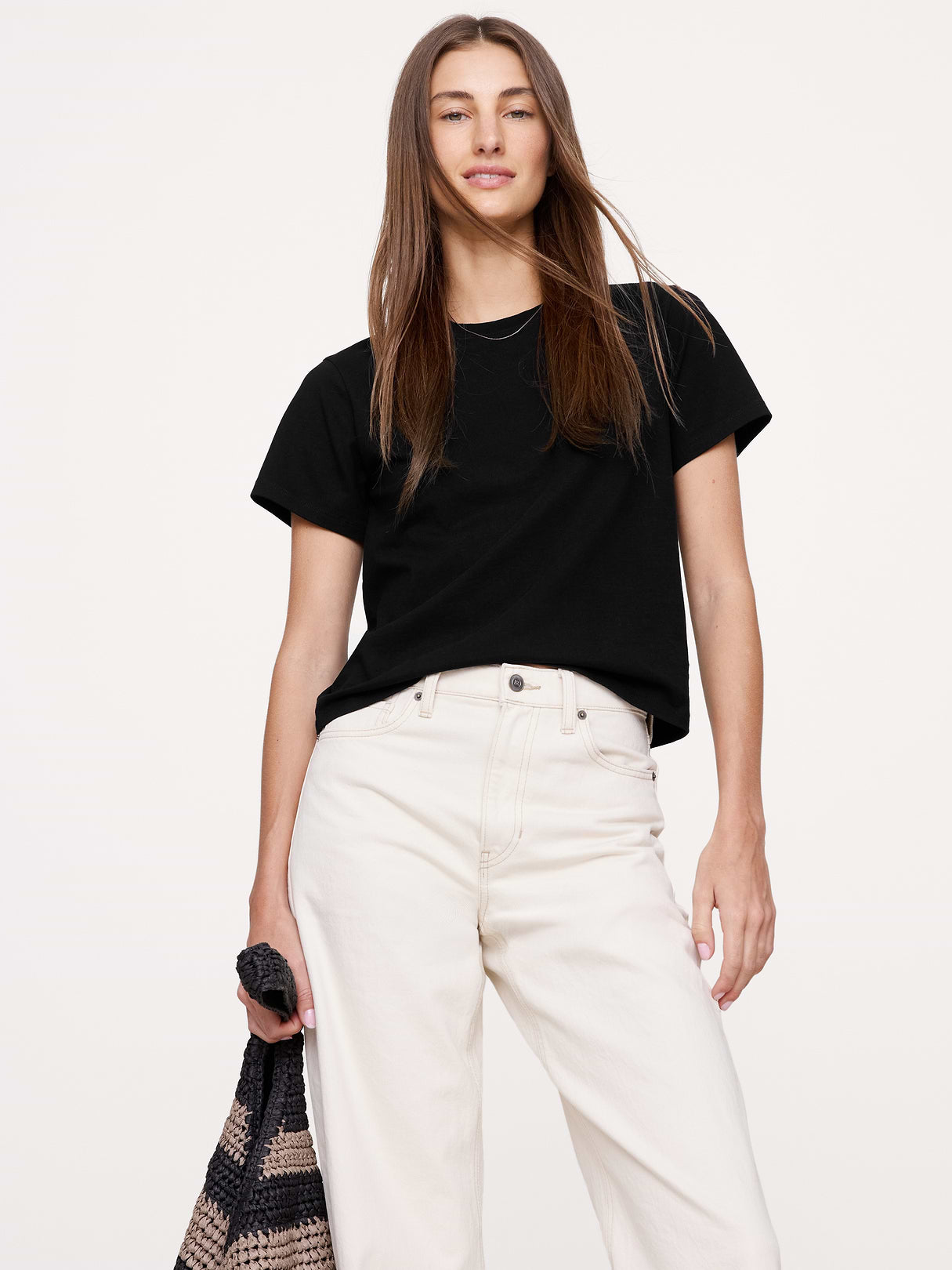 Vintage Cotton Crew-Neck T-Shirt - Black