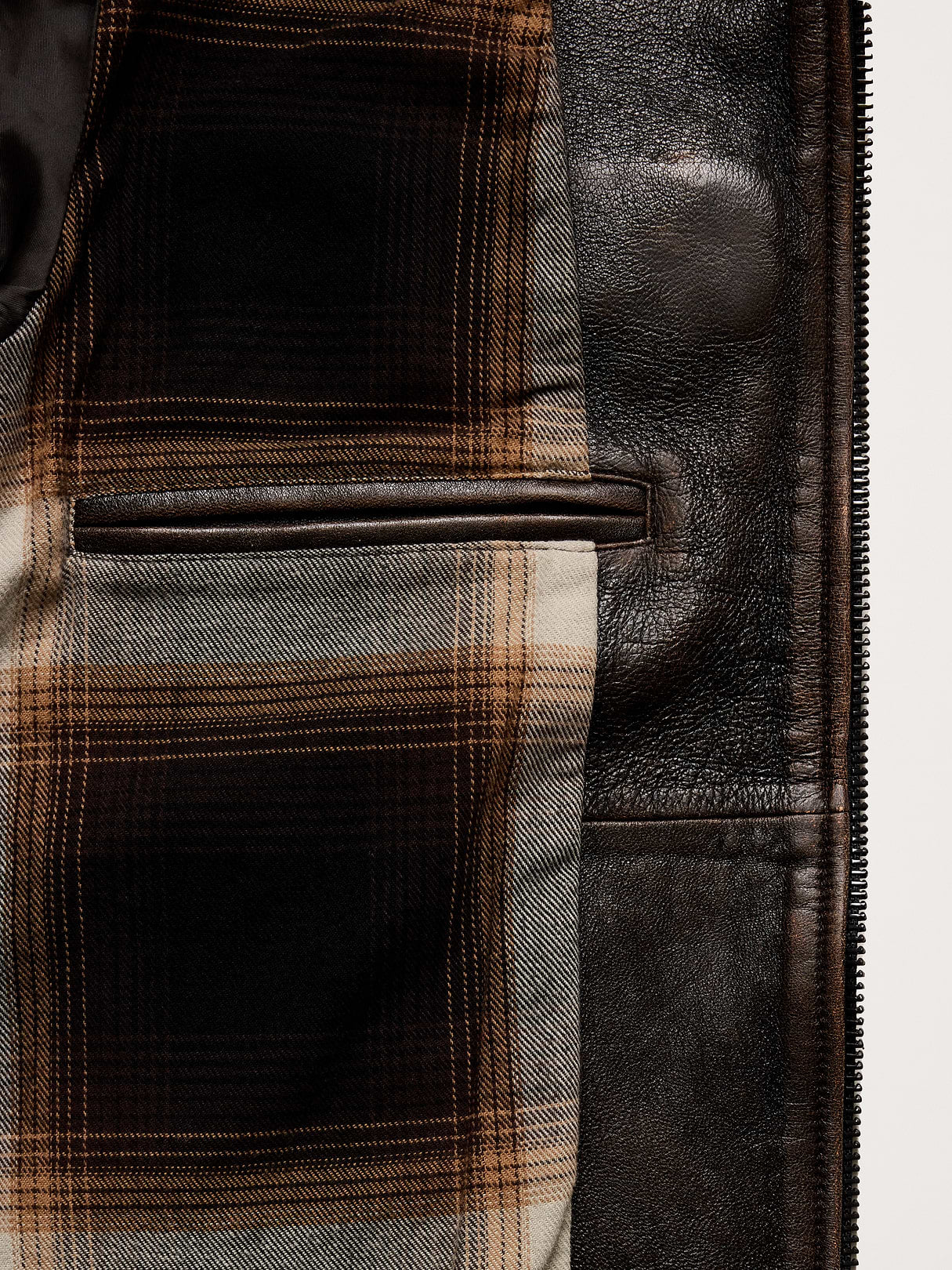 Leather Racing Jacket - Weathered Espresso Brown