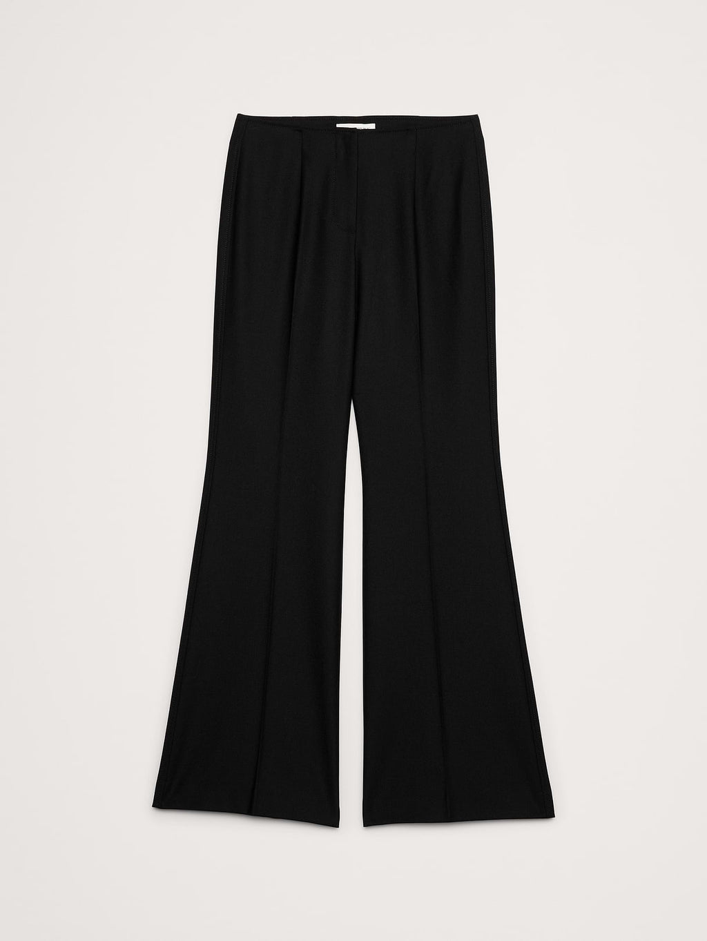 Mid-Rise Flare Stretch Wool-Blend Pant - Black