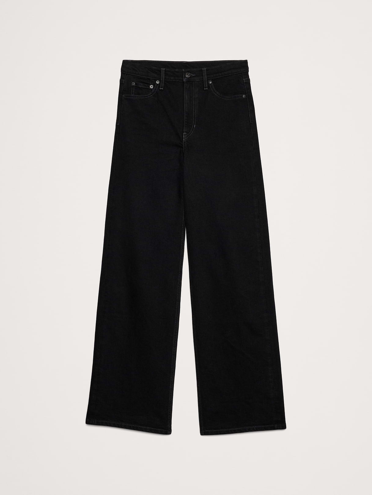 The Icon Classic Wide-Leg Jean - Black Rinse Wash