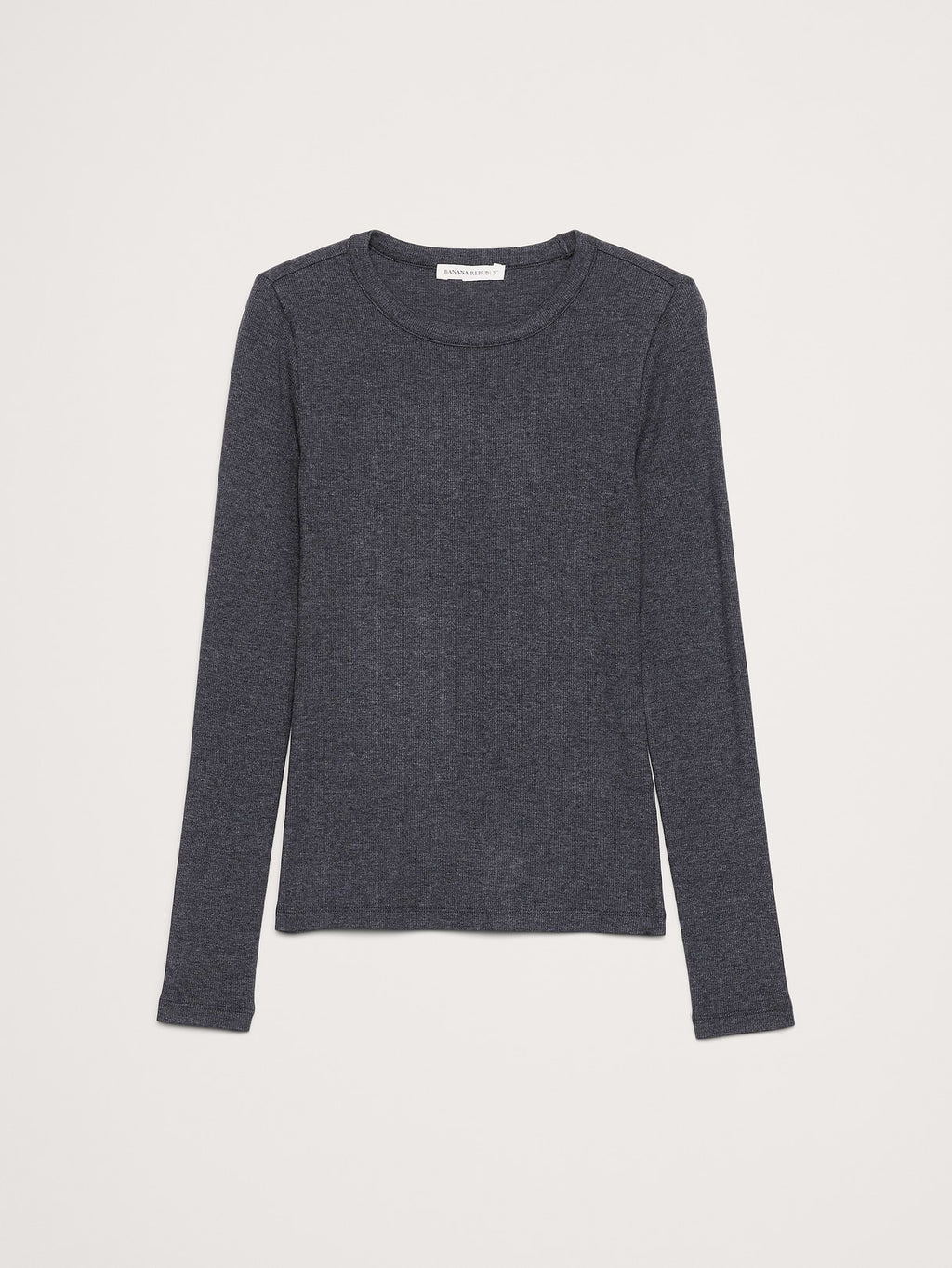 Ribbed Crew-Neck T-Shirt - Dark Charcoal Gray