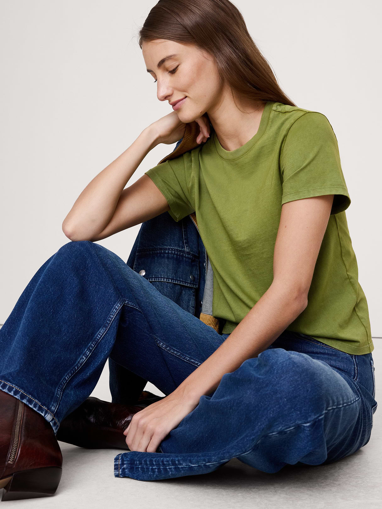 Vintage Cotton Crew-Neck T-Shirt - Cedar Green