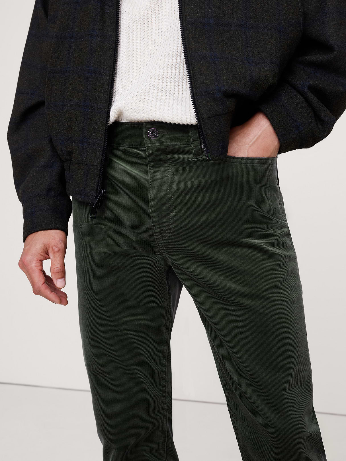 Slim Stretch-Corduroy Traveler Pant - Sage Green