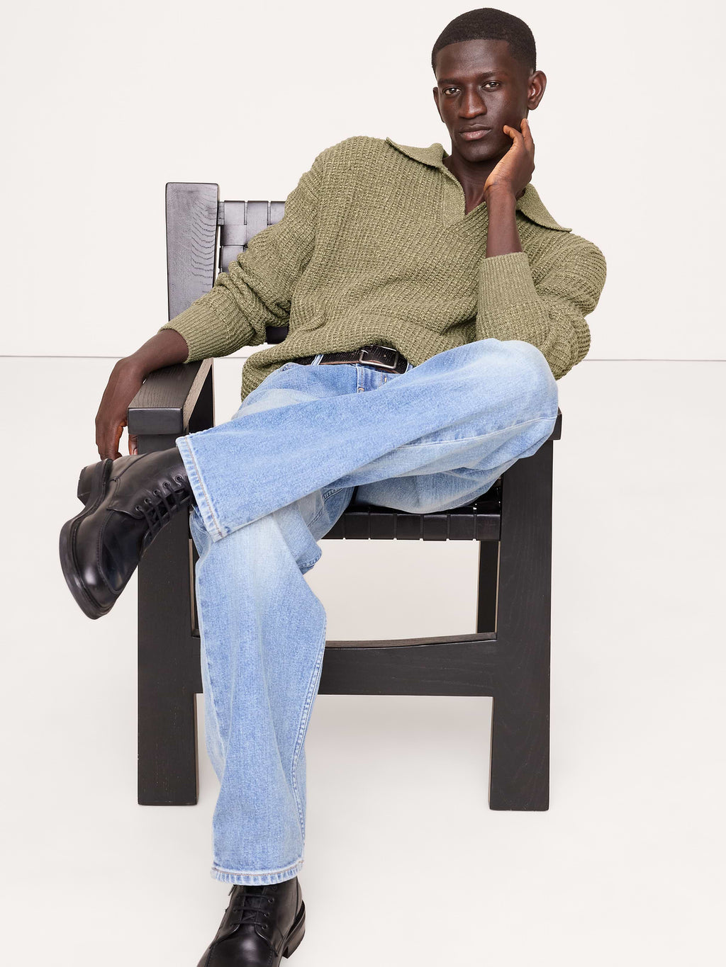 Chunky Cotton-Blend Sweater Polo - Sage Green