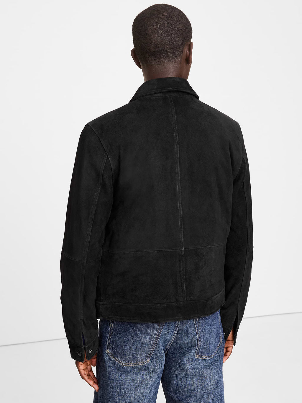 Suede Trucker Jacket - Black