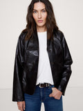 90S Leather Blazer - Espresso Brown