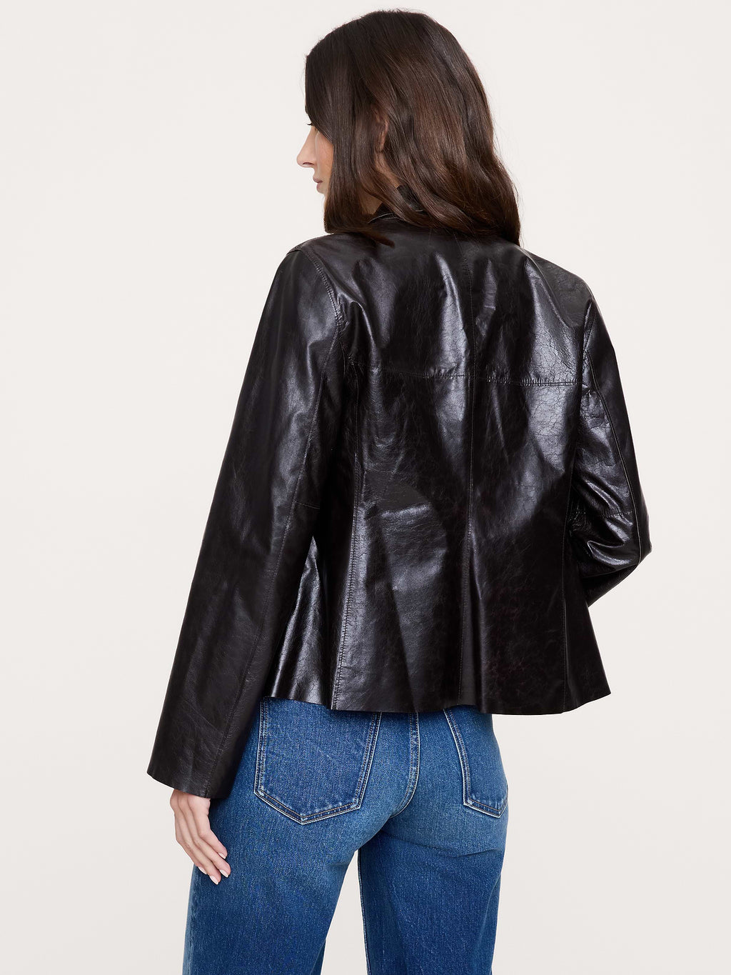 90S Leather Blazer - Espresso Brown