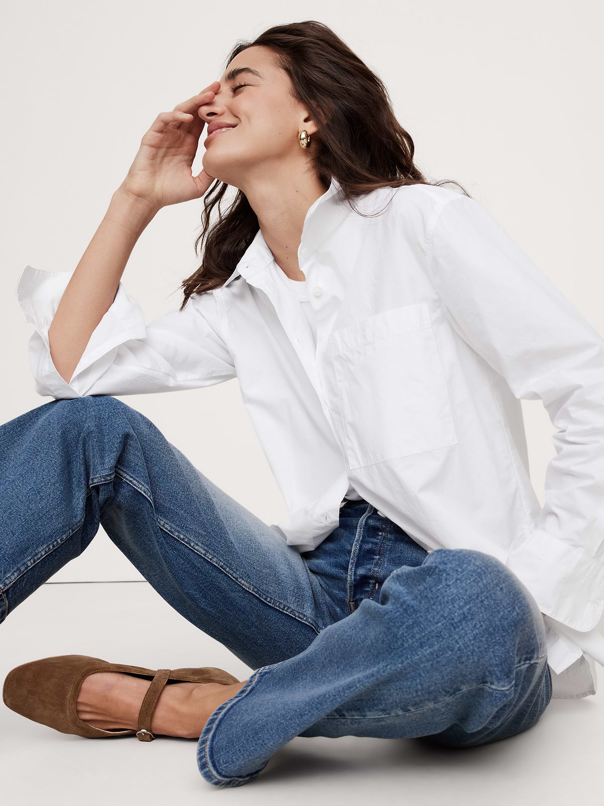 The Oversized Shirt in Cotton Poplin - White