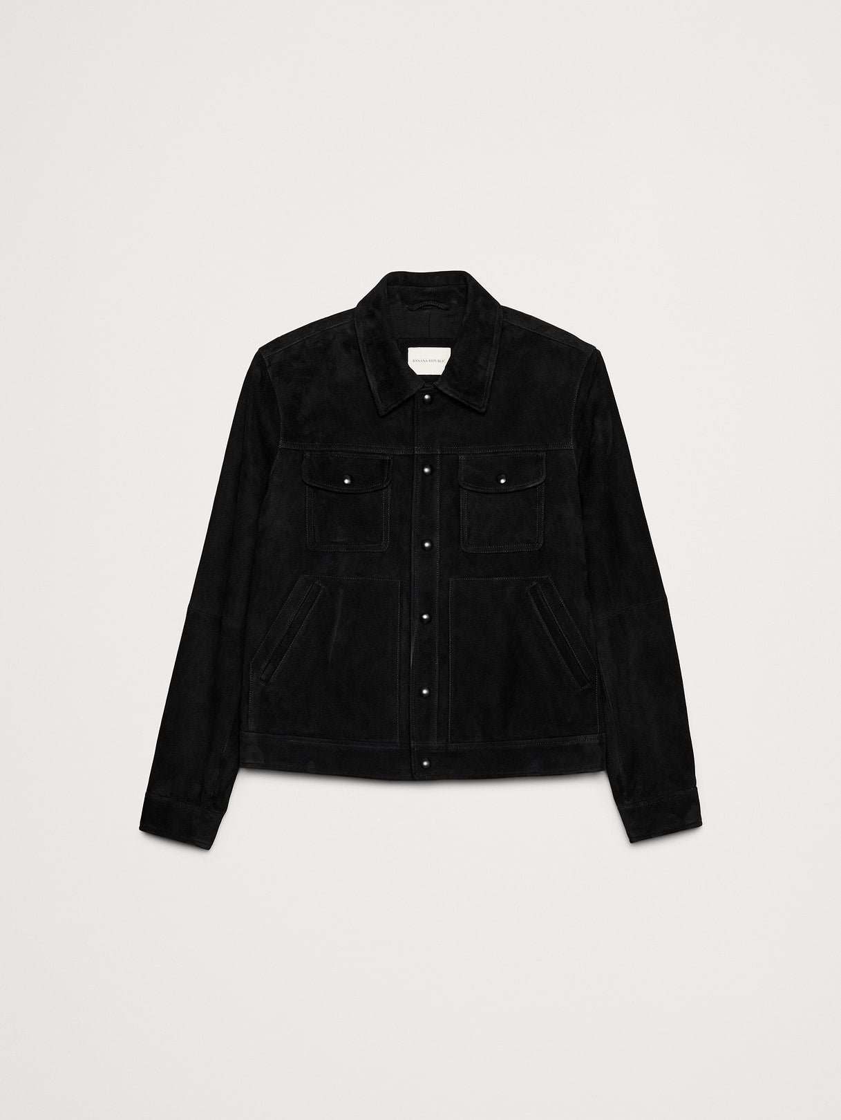 Suede Trucker Jacket - Black