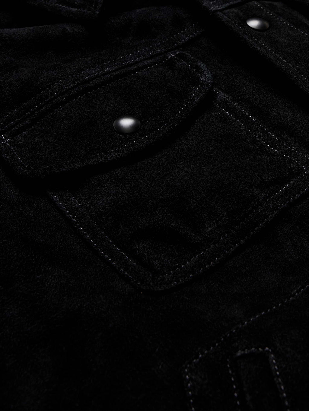 Suede Trucker Jacket - Black