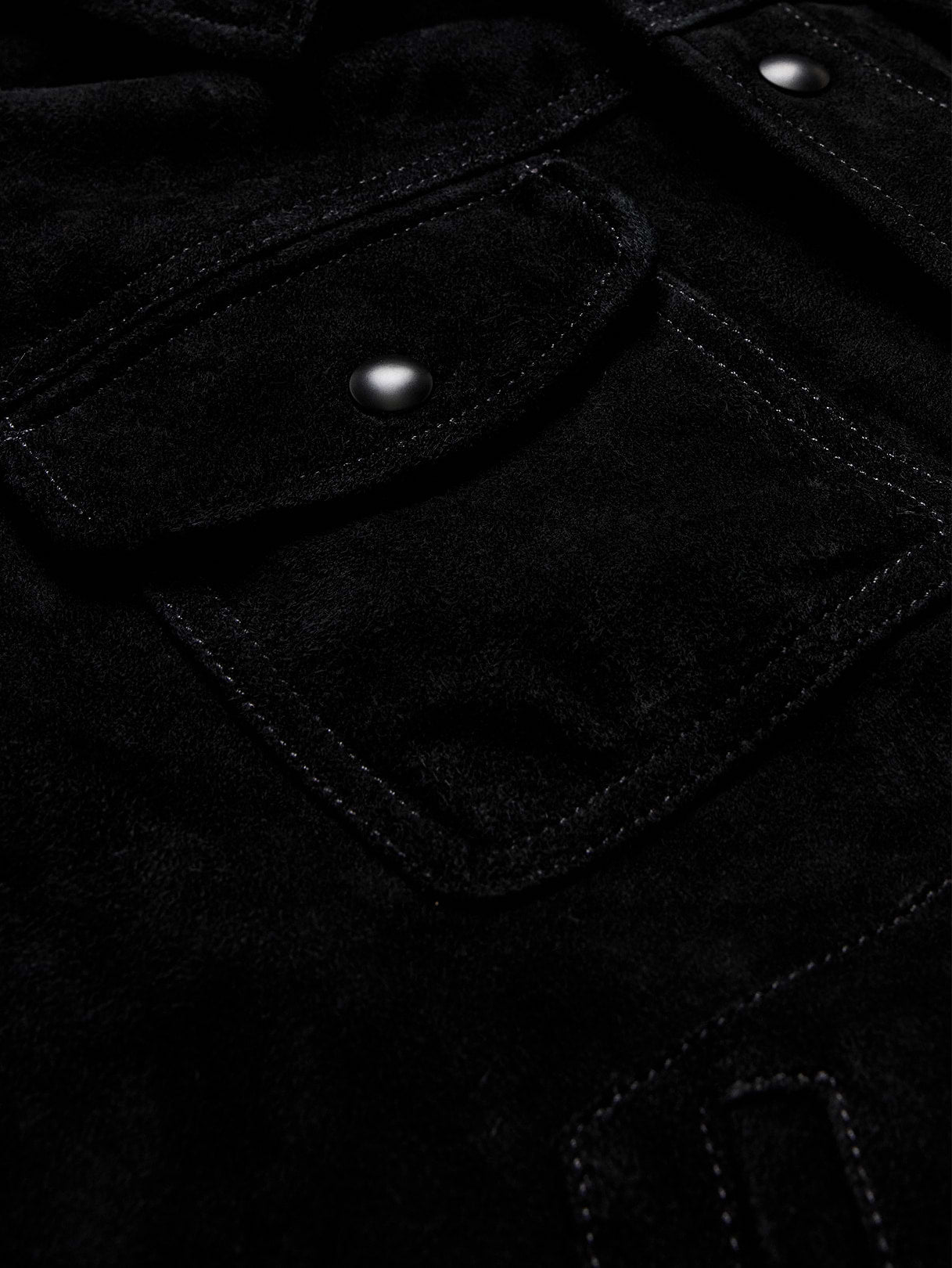 Suede Trucker Jacket - Black