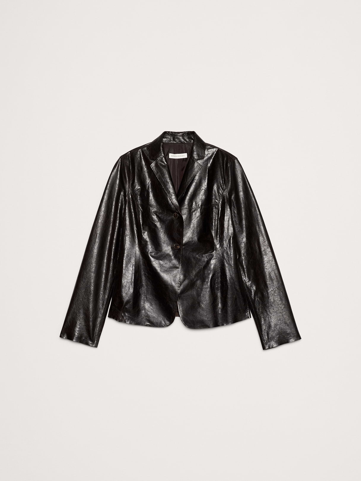 90S Leather Blazer - Espresso Brown