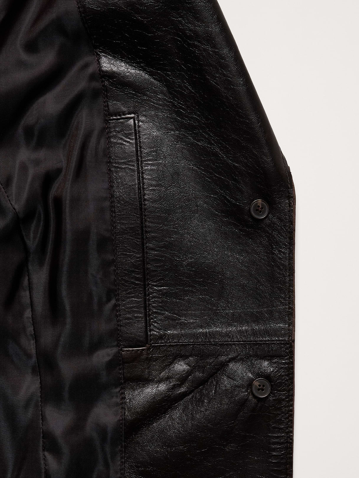 90S Leather Blazer - Espresso Brown