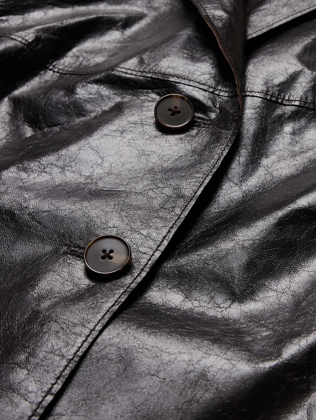 90S Leather Blazer - Espresso Brown