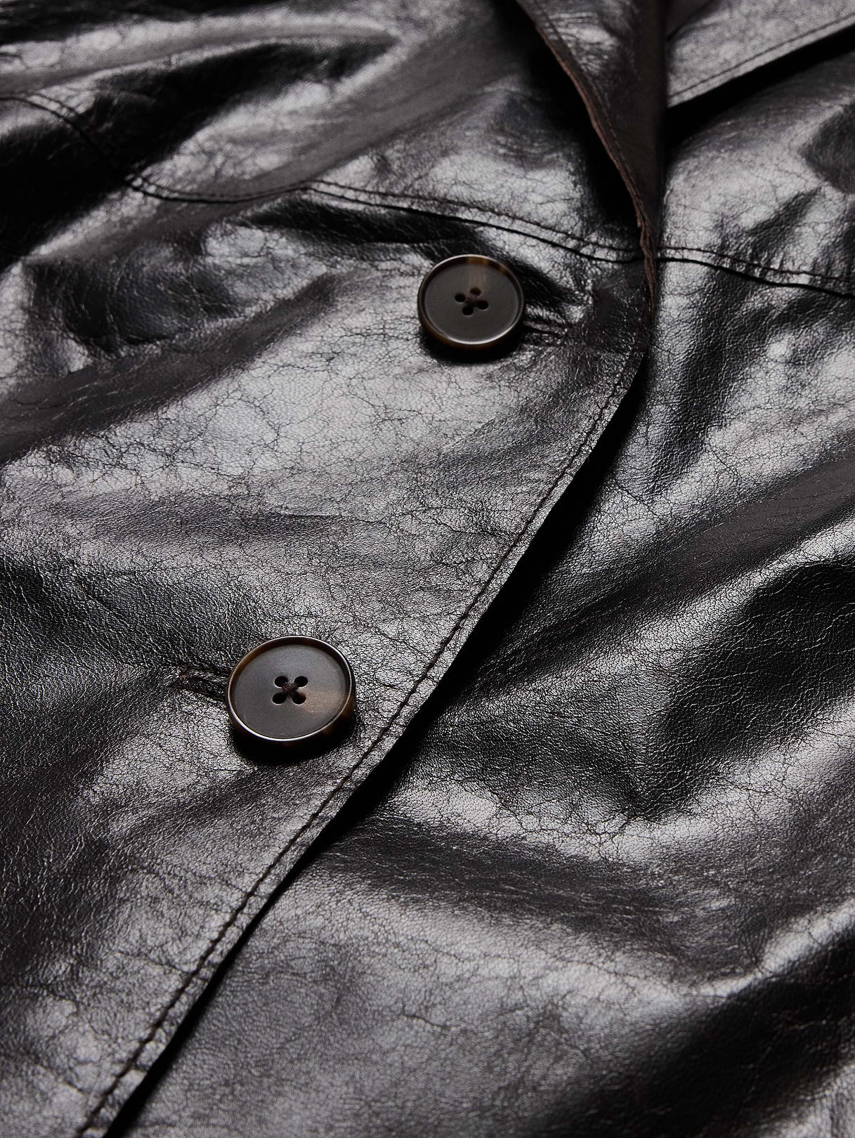 90S Leather Blazer - Espresso Brown