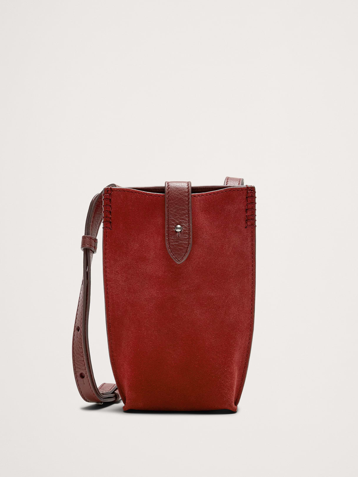 Crossbody Pouch - Deep Red Suede