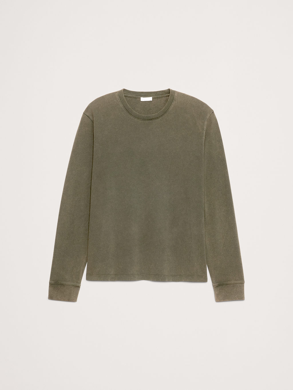 Sueded Cotton Long-Sleeve T-Shirt - Dark Trees Green