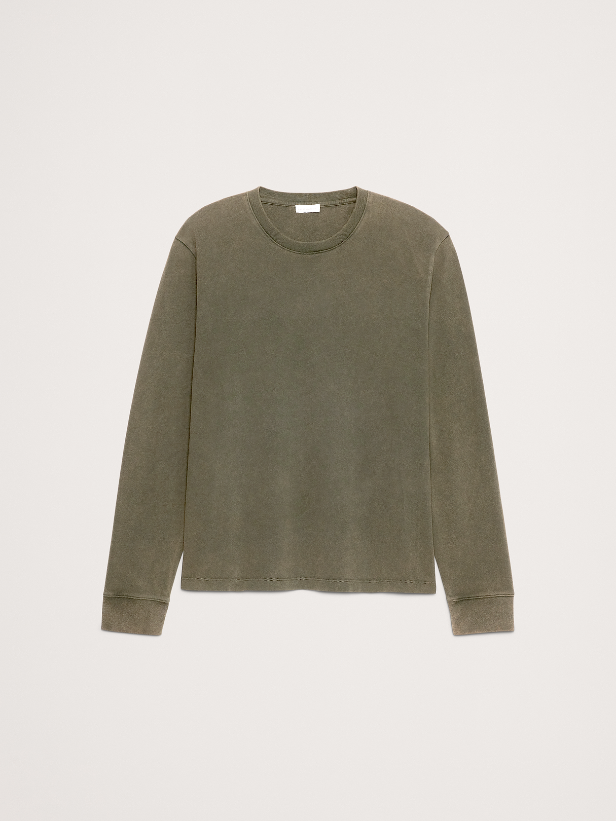 Sueded Cotton Long-Sleeve T-Shirt - Dark Trees Green