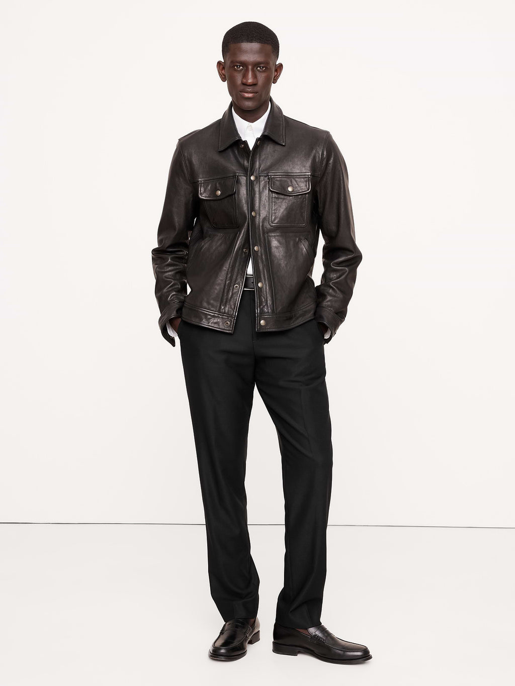 Signature Italian Hopsack Suit Pant - Black