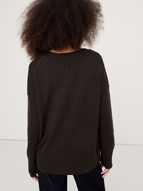 Boyfriend Cashmere Cardigan - Ganache Brown