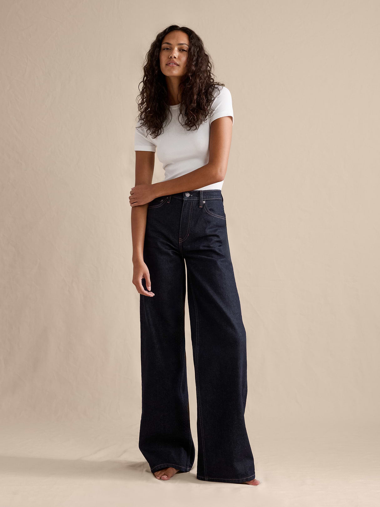 The Icon Classic Wide-Leg Jean - Rinse Dark Wash