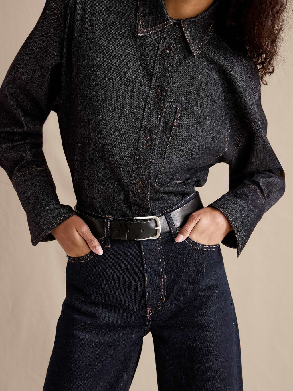 The Icon Classic Wide-Leg Jean - Rinse Dark Wash
