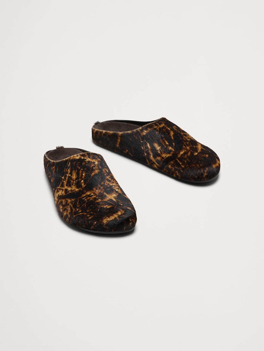 Leather Clog - Printed Haircalf Leather