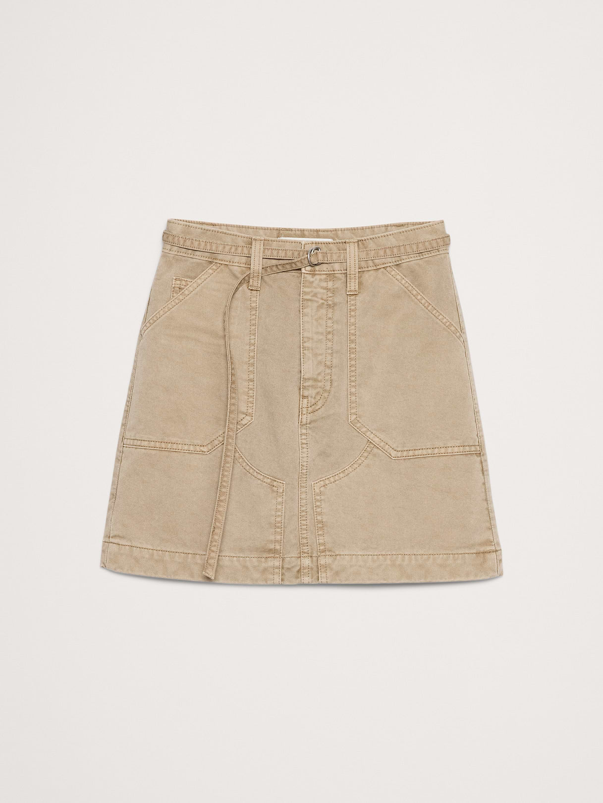 Canvas Mini Skirt - Sandstone Beige
